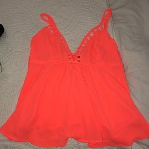 Peach V Neck Tank